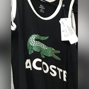 Lacoste New With Tags Mens Tank Top Black & White